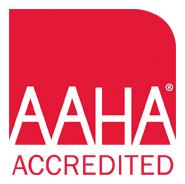 Red stamp saying AAHA Accredited
