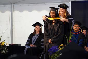 Masters student getting robbed at graduation ceremony by a female faculty