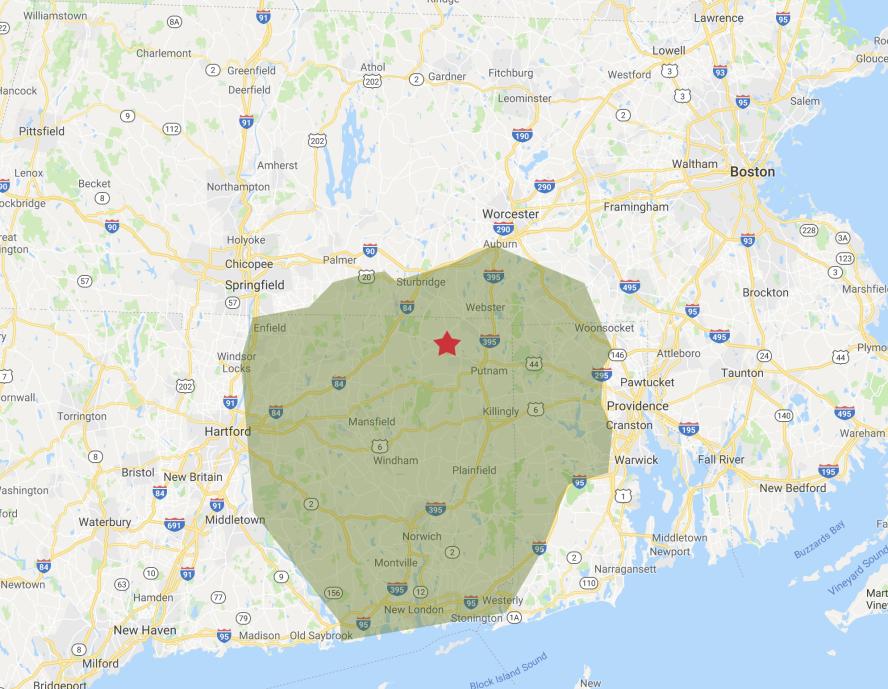 Tufts Veterinary Field Service Map Area