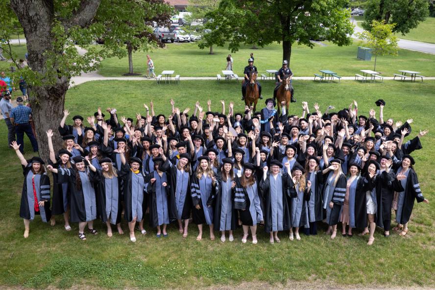 Class of 2022 celebrating Commencement on the lawn in from of the Community Center