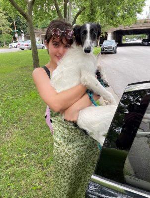 Shea Anthony holding her dog
