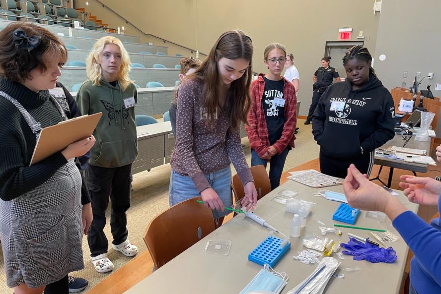 Students learn about collecting and processing whale snot