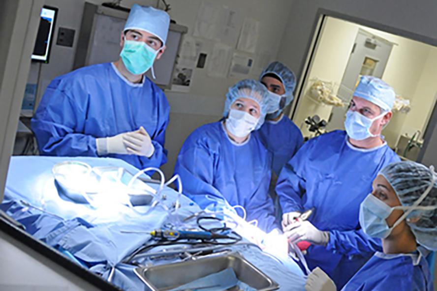 surgeons in an operating room