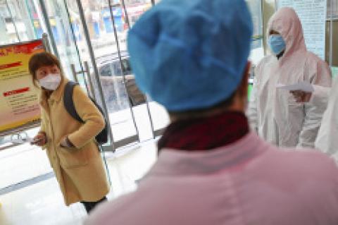 Medical workers in protective gear
