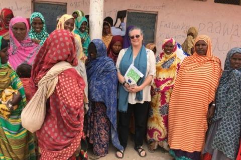 Christine Jost stands with a number of Somali women.