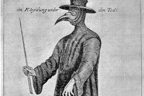 An illustration of a plague doctor