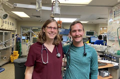 Drs. Claire Fellman and Ian DeStefano pose for a picture