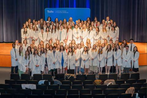 The class of 2026 poses for the official White Coat portrait