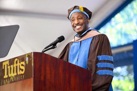 Ken Frazier speaks at a podium